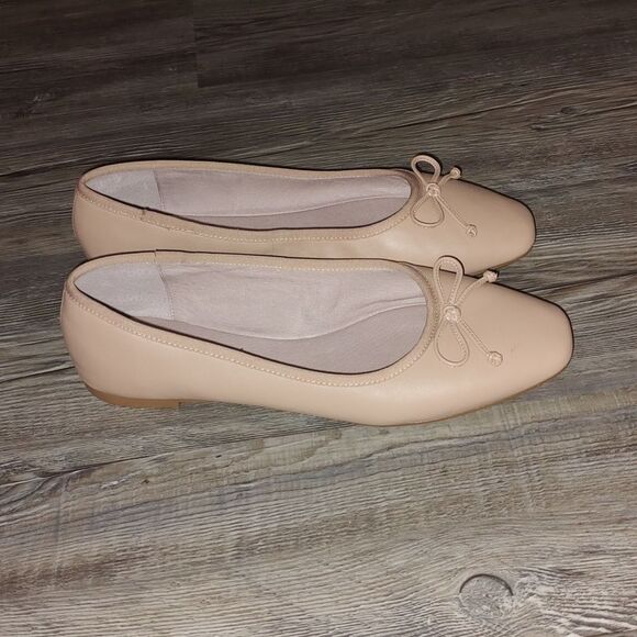 Deltan Quinn  Nude color Leather Ballet Flats Sz 10 NWOT - Picture 5 of 8